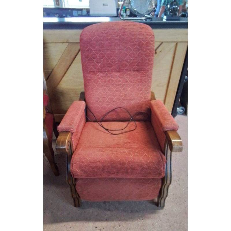 FAUTEUIL RELAX ÉLECTRIQUE BOIS ET TISSU