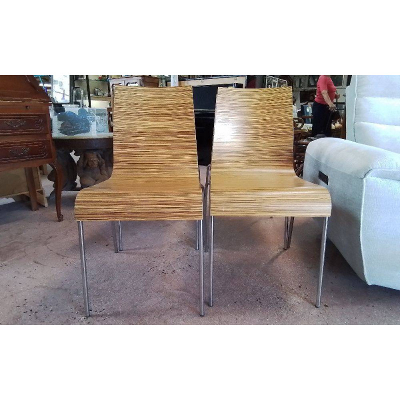 LOT DE 4 CHAISES ZEBRA 