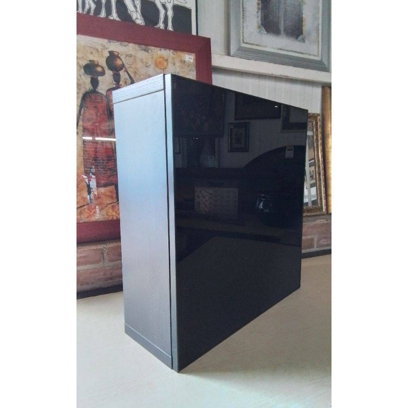 MEUBLE D’APPOINT WENGE 1 PORTE VITRÉE 