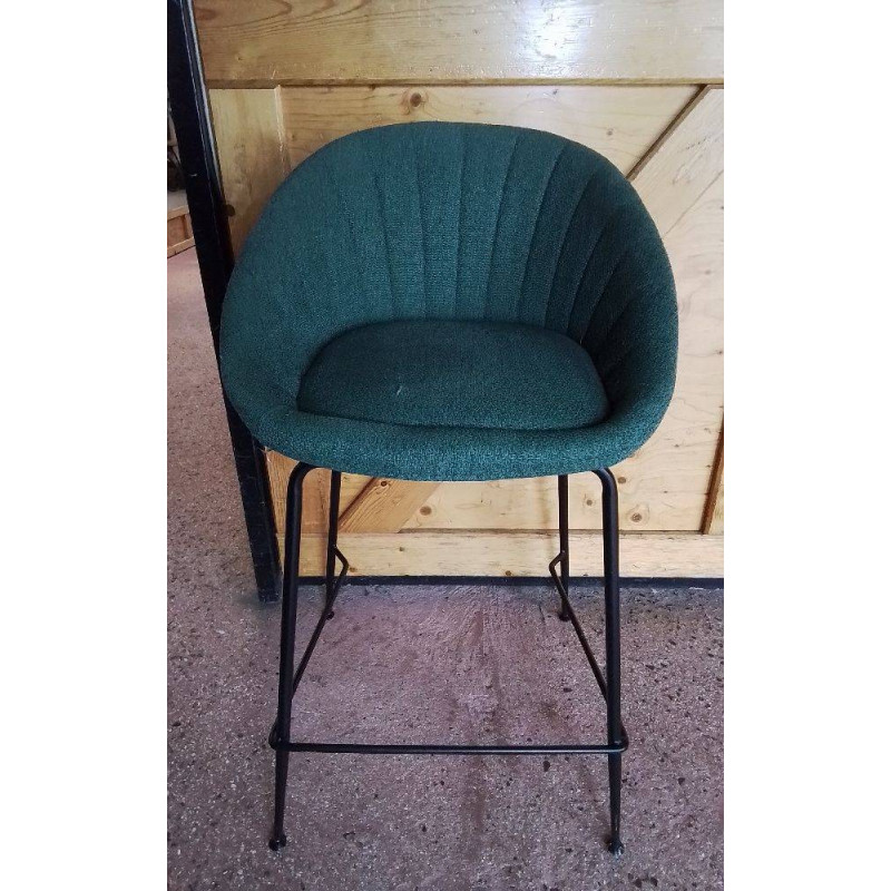 TABOURET DE BAR TISSU VERT