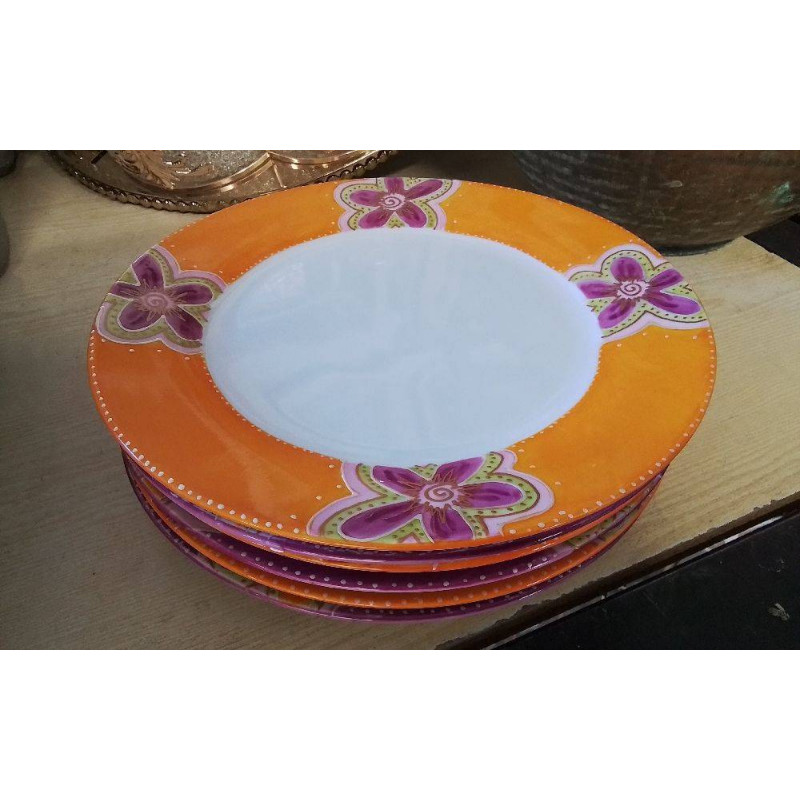 LOT DE 6 ASSIETTES COLORÉES 
