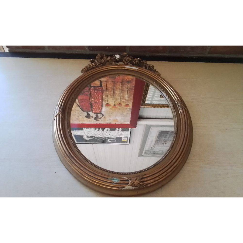 MIROIR OVALE DORÉ EN L’ETAT 67X53
