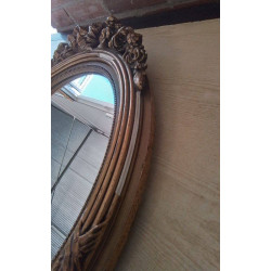 MIROIR OVALE DORÉ EN L’ETAT 67X53