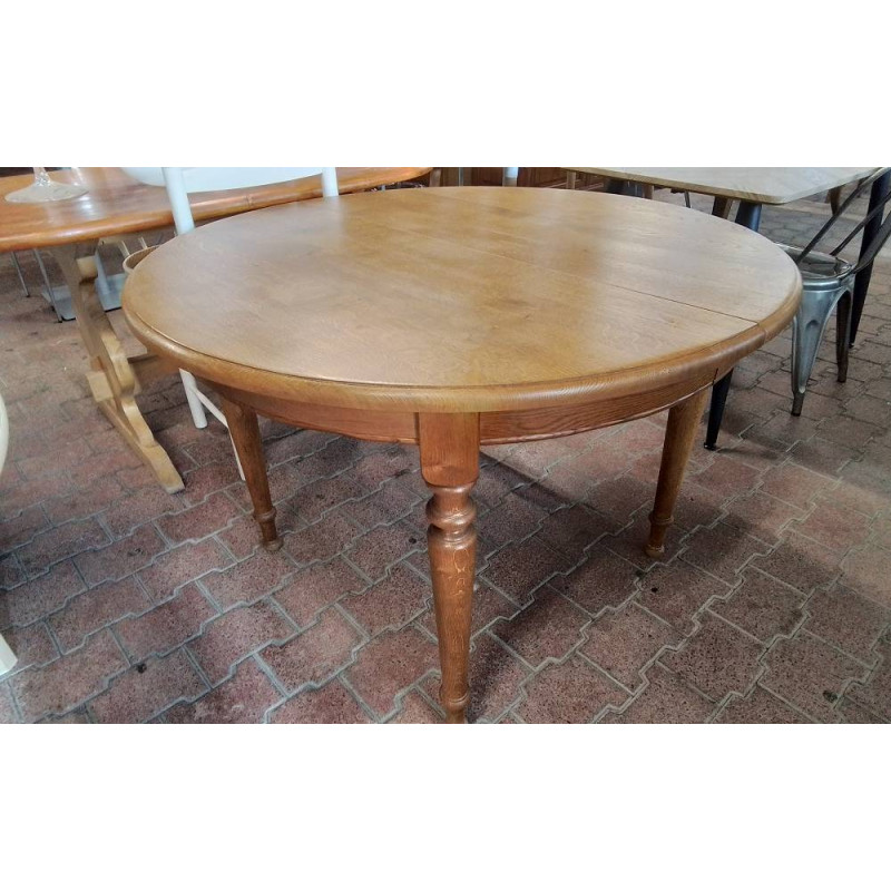 TABLE RONDE CHÊNE 1 ALLONGE 46 CM