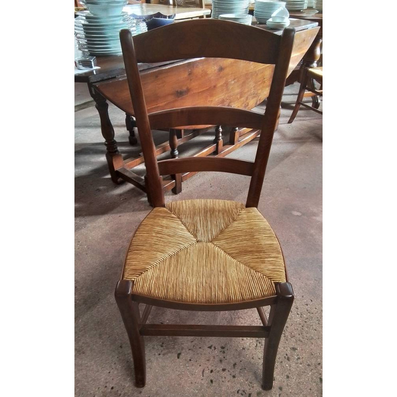 LOT DE 6 CHAISES PAILLÉES 